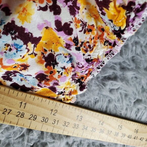 Cato Top Womens Size 14/16W Multicolor Floral Tiered Long Sleeve V-Neck Blouse - Picture 6 of 9